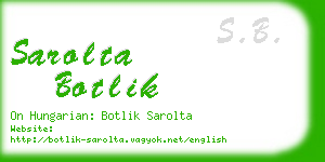 sarolta botlik business card